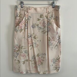 Vintage Liz Claiborne Silk Floral Pastel‎ Skirt 80s 90s 4 Romantic Soft Mini